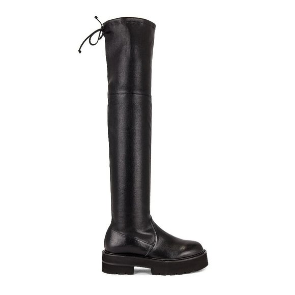 $1100 Stuart Weitzman Lowland Ultralift Over The Knee Boot BLACK 7 B  (PB24) - Picture 1 of 9